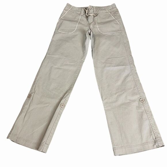 Eddie Bauer Chino Pants Women Size 6 Tan Cotton Flat Front Straight Leg Outdoor - Picture 1 of 14